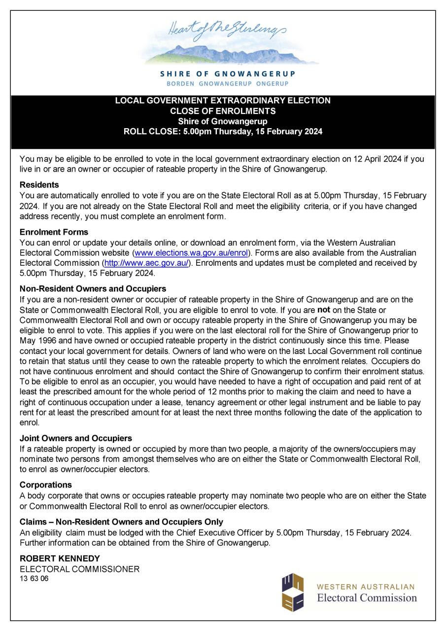 News Story - Extraordinary Election April 2024 - Close of Enrolments ...
