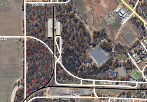Walsh Stutley and Garnett Road Gnowangerup map