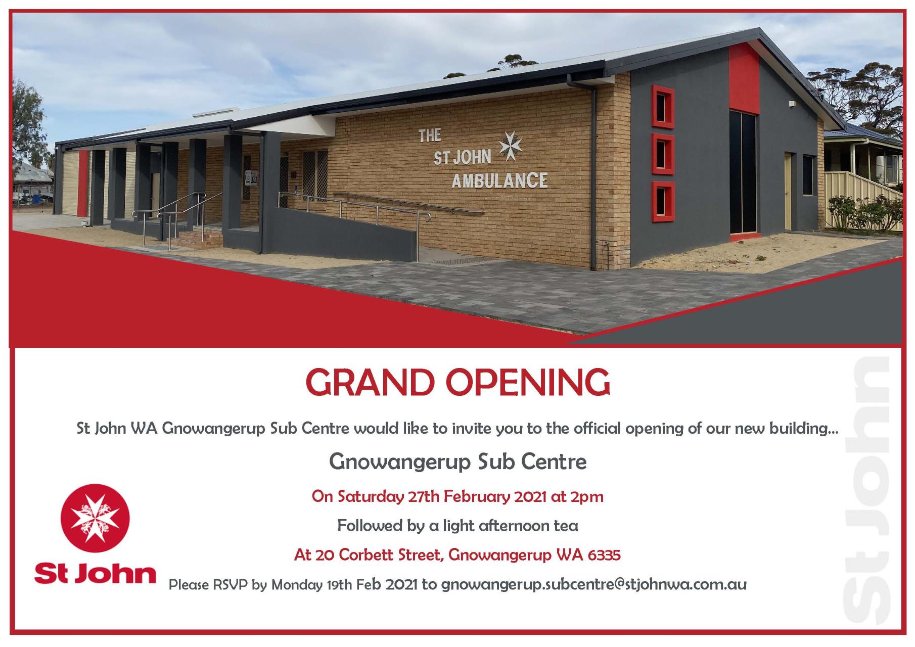 Gnowangerup St John Ambulance Sub Centre Grand Opening